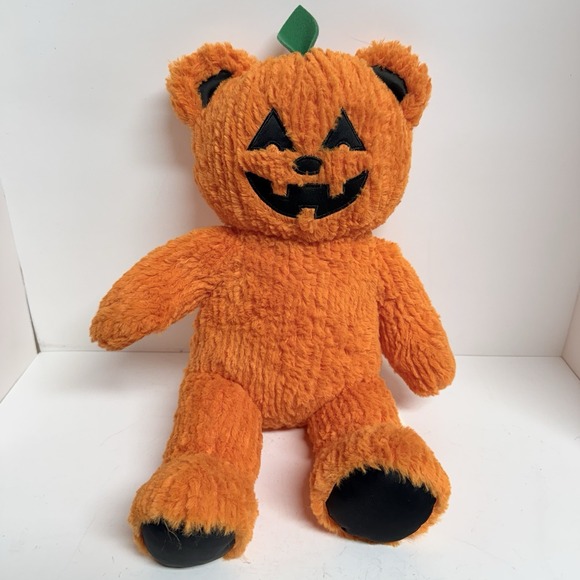 Build-A-Bear Workshop Other - Build A Bear Halloween Jack-O-Lantern Head Orange Pumpkin Plush Sound Works